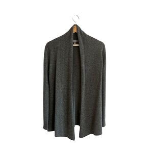 Neiman Marcus Womens Cashmere Open Front Cardigan Sz S Grey Quiet Luxury Neutral